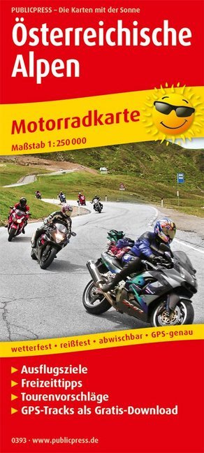 PUBLICPRESS Motorradkarte Österreichische Alpen