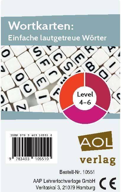 Wortkarten: Einfache lautgetreue Wörter - Level 4-6 (Kartenspiel) (Kristina Poncin)