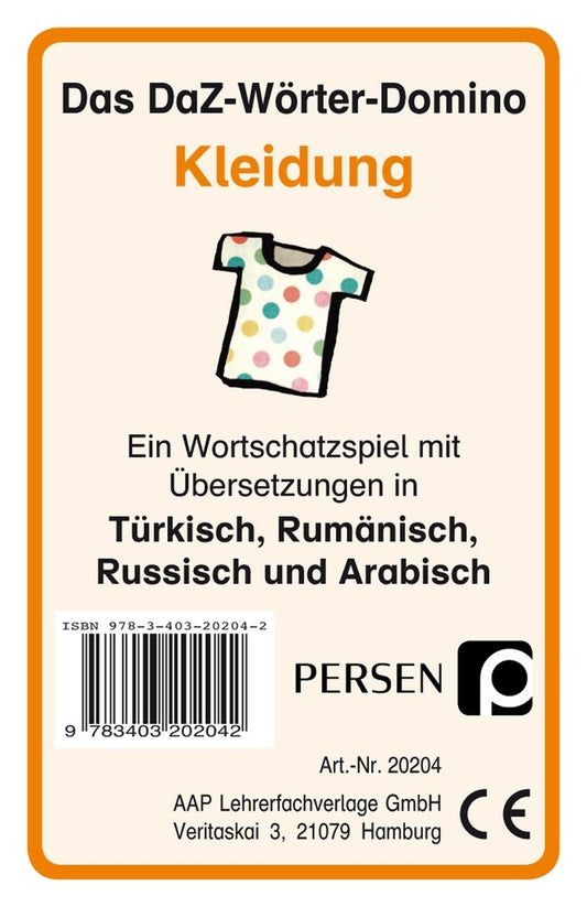 Das DaZ-Wörter-Domino: Kleidung (Klara Kirschbaum)