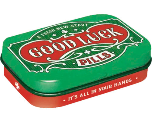 Pillendose "Nostalgic Pharmacy - Good Luck" (6 x 4 x 1.6 cm)
