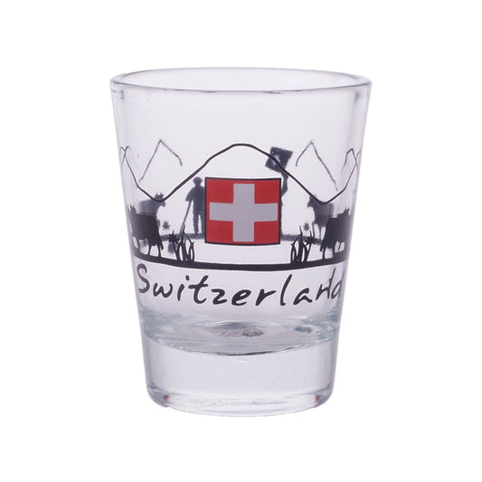 Shotglas Scherenschnitt Rot