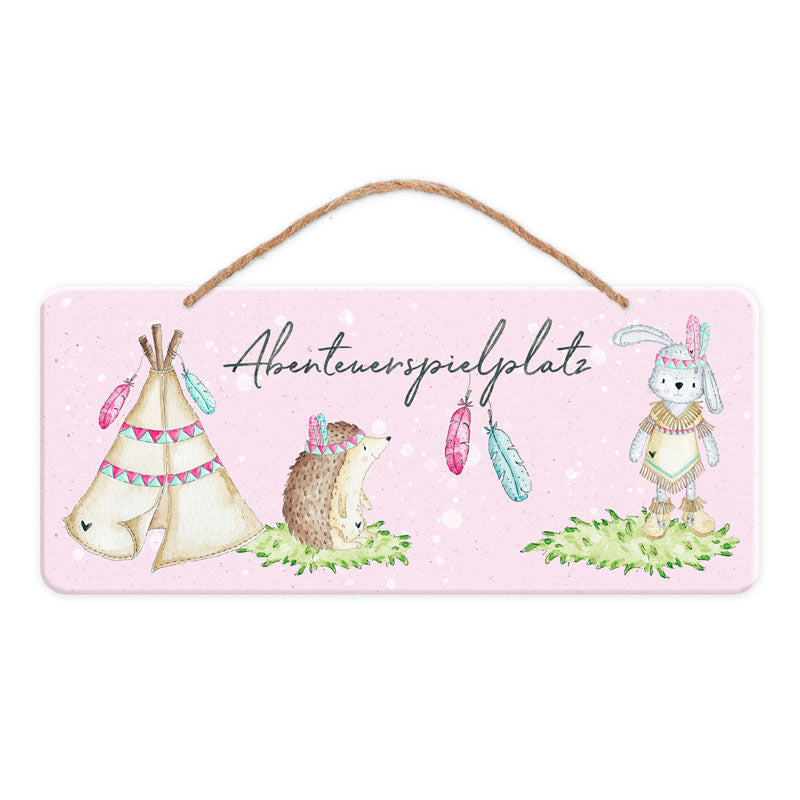 Türschild "Kleine Abenteurerin" (35 x 15)