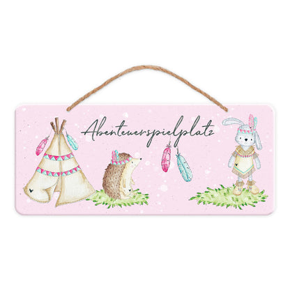 Türschild "Kleine Abenteurerin" (35 x 15)