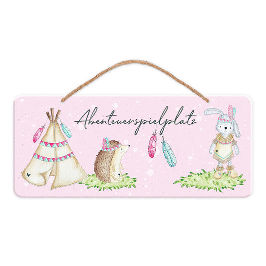 Türschild "Kleine Abenteurerin" (35 x 15)