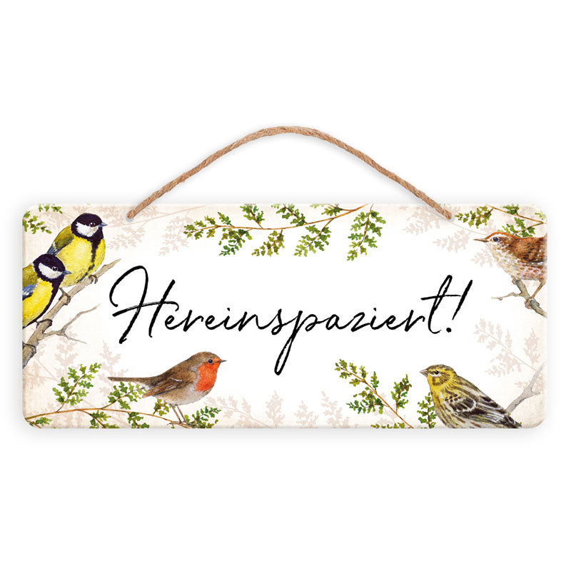 Schild "Hereinspaziert" (35 x 13 cm)