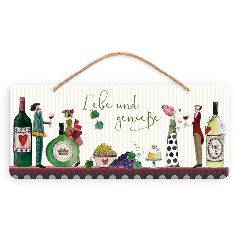 Dekoschild "Lebe und geniesse" (35 x 16 cm)