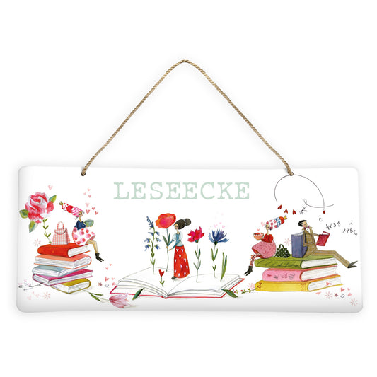 Dekoschild "Leseecke" (35 x 13 cm)