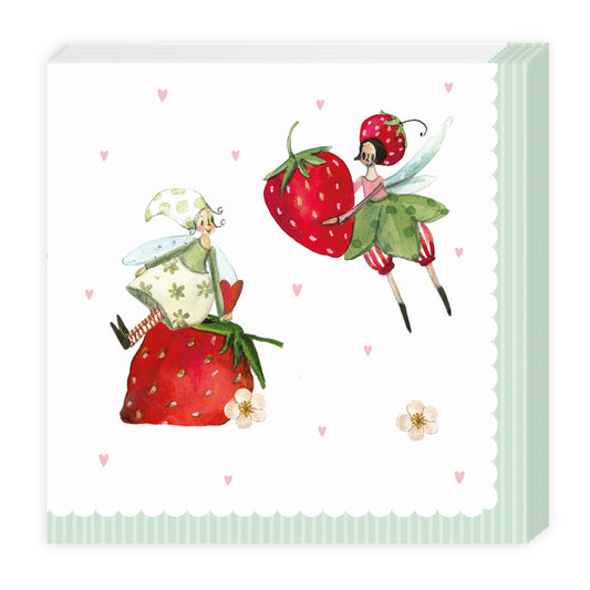 Cocktailserviette "Erdbeeren" (20 Stk.)