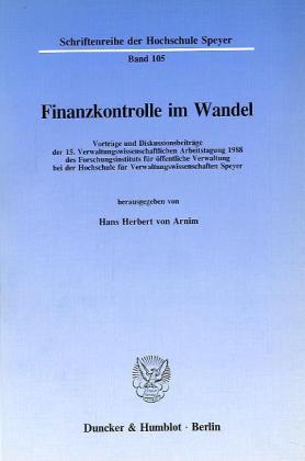 Finanzkontrolle im Wandel. (Hans Herbert Von Arnim)