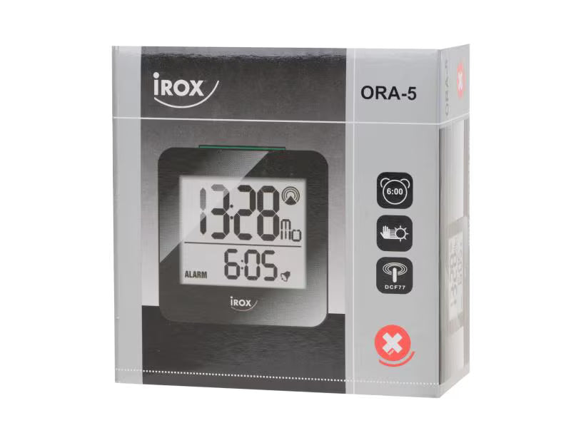 iROX Funk-Digitaluhr mit Bewegungssensor und Wecker (ORA-5)