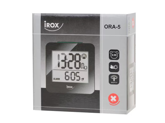 iROX Funk-Digitaluhr mit Bewegungssensor und Wecker (ORA-5)