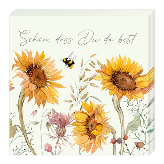 Cocktailserviette "Sonnenblumen" (20 Stk.)