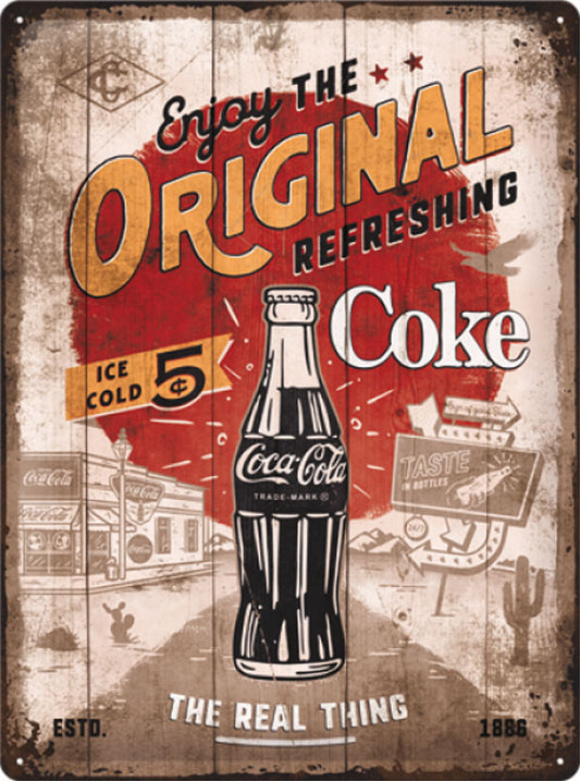 Blechschild "Coca-Cola - Original Coke Highway 66" (40 x 30 cm)
