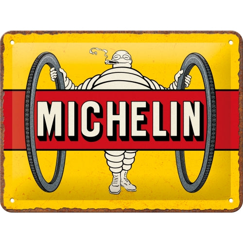 Blechschild "Michelin Tyres Bibendum" (15 x 20 cm)