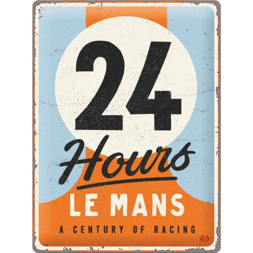 Blechschild "24h Le Mans  A Century of Racing" (30 x 40 cm)