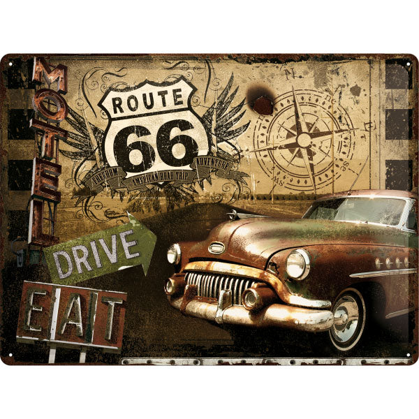 Blechschild "US Highways" (40 x 30 cm)