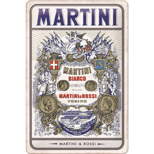 Blechschild 20x30cm. Martini - Bianco