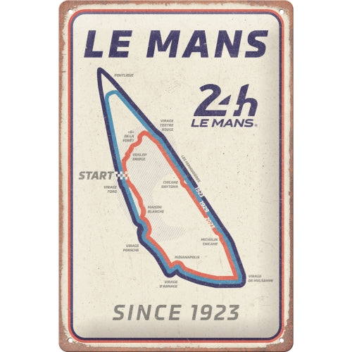 Blechschild "24h Le Mans Circuit" (20 x 30 cm)