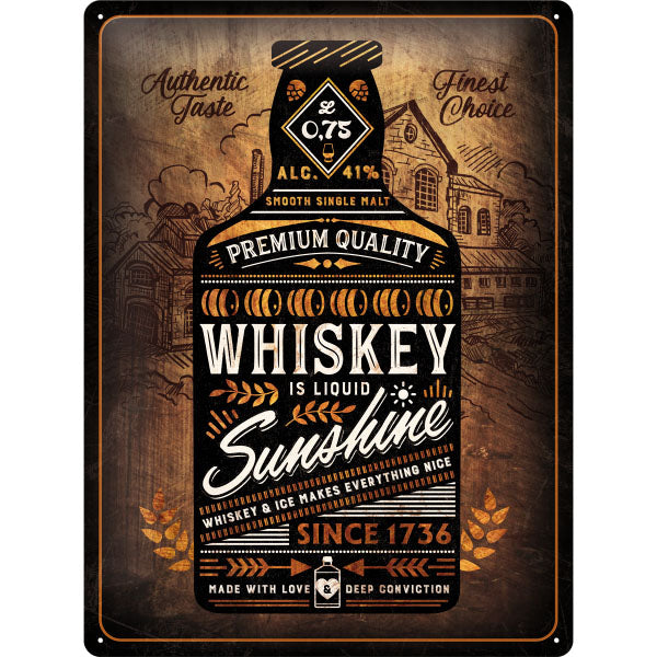 Blechschild "Whiskey Sunshine" (40 x 30 cm)