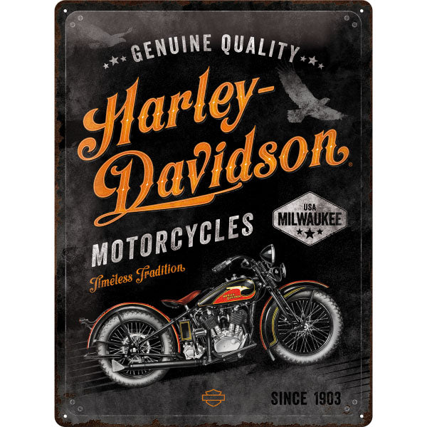 Blechschild "Harley-Davidson - Timeless Tradition" (40 x 30 cm)