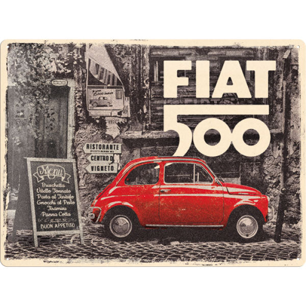 Blechschild "Fiat 500" (40 x 30 cm)