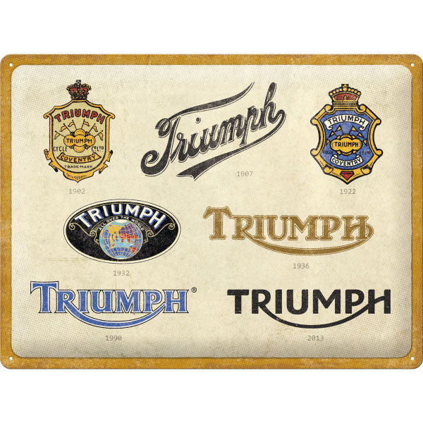 Blechschild "Triumph - Logo Evolution" (40 x 30 cm)