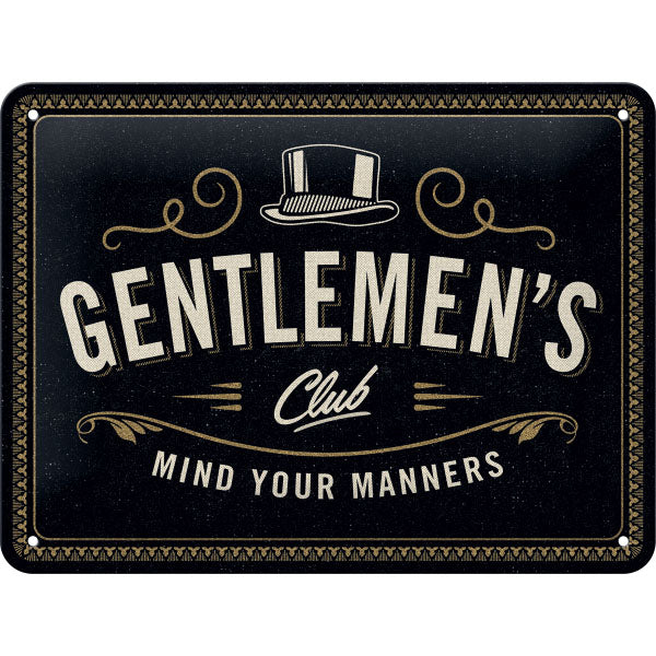 Blechschild 15x20. Gentlemen's Club