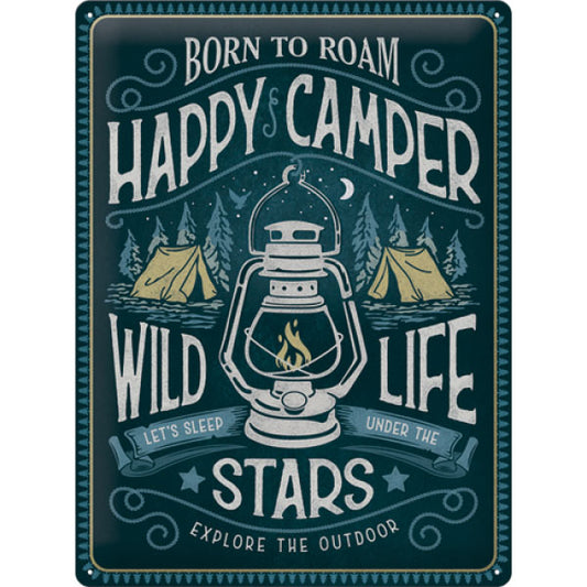 Blechschild "Happy Camper" (40 x 30 cm)