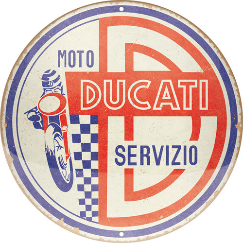 Blechschild "Ducati Moto Servizio", rund (35.0 x 35.5)