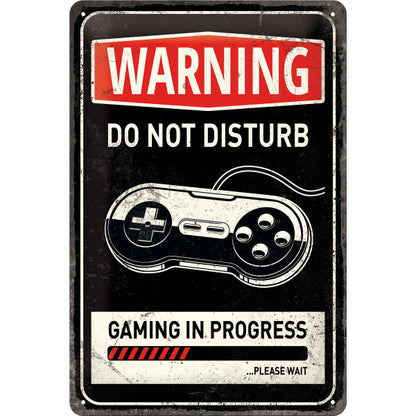 Nostalgic-Art Merchandising Schild Gaming in Progress 20 x 30 cm, Metall (20 x 30 cm)