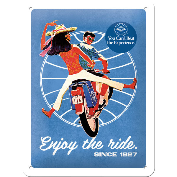 Blechschild "Pan Am - Enjoy the Ride" (20 x 15 cm)