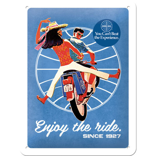 Blechschild "Pan Am - Enjoy the Ride" (20 x 15 cm)
