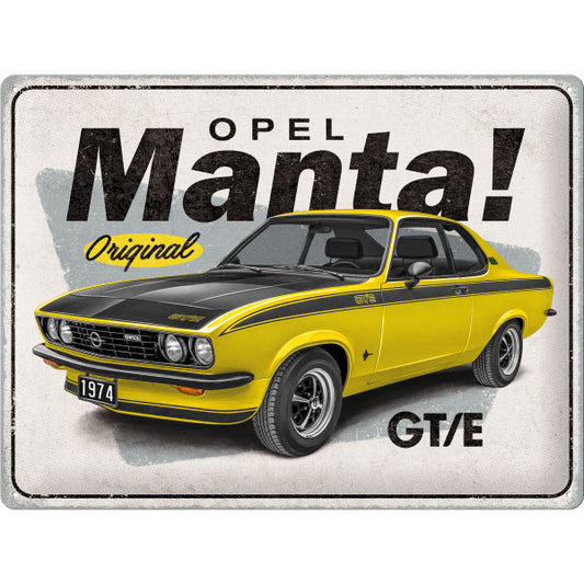 Blechschild "Opel Manta GT/E" (40 x 30 cm)
