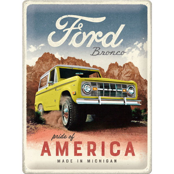 Blechschild "Ford Bronco" (40 x 30 cm)