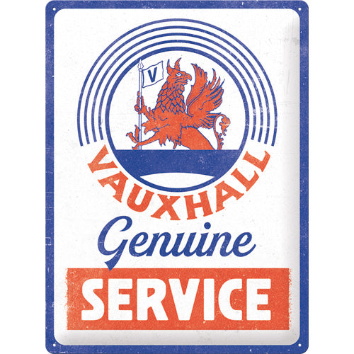 Blechschild "Opel Vauxhall Genuine Service" (30 x 40 cm)