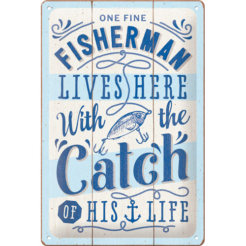 Blechschild "Fisherman Catch" (30 x 20 cm)