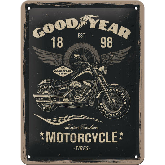Blechschild "Goodyear Motorcycle" (20 x 15 cm)