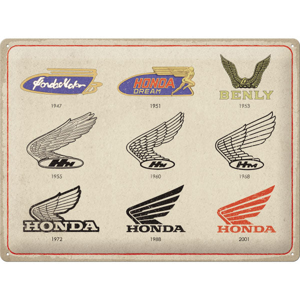 Blechschild «Honda MC - Logo Evolution»  (40 x 30 cm)