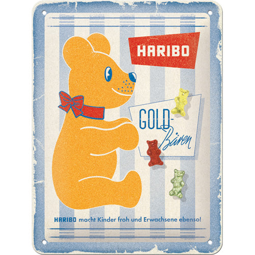 Nostalgie-Blechschild "Haribo Gold-Bären" (15 x 20 cm)