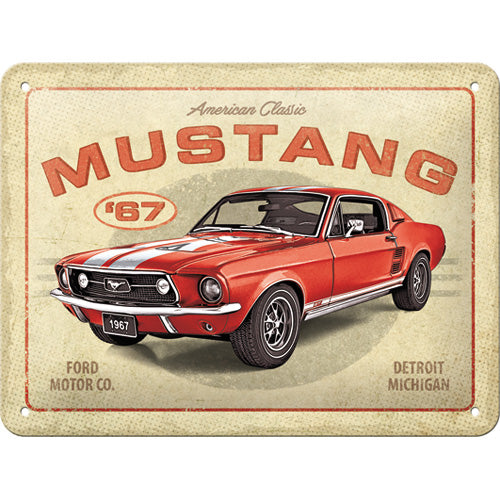 Blechschild "Ford Mustang GT 1967" (22 x 15 cm)