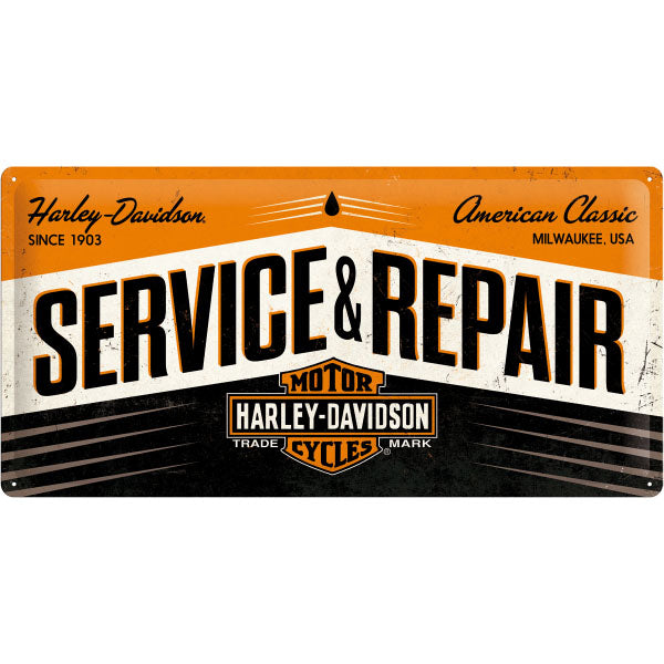 Blechschild "Harley-Davidson Service & Repair" (50 x 25 cm)