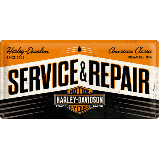 Blechschild "Harley-Davidson Service & Repair" (50 x 25 cm)