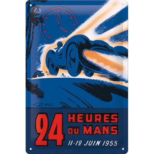 Blechschild "24h Le Mans Racing Night Blue 1955" (30 x 20 cm)