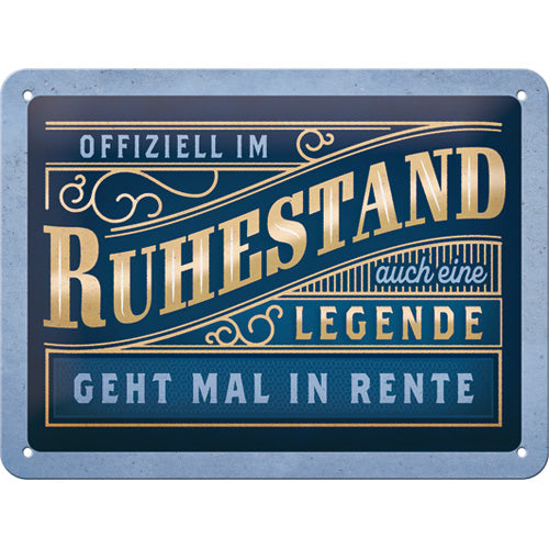 Blechschild "Ruhestand" (15 x 20 cm)