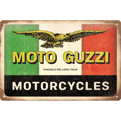 Blechschild "Moto Guzzi Motorcycles Italia" (30 x 20 cm)