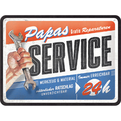 Blechschild "Papas Service" (15 x 20 cm)