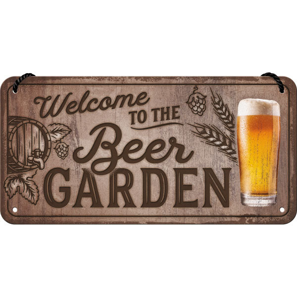 Nostalgic-Art Merchandising Schild Welcome to the Beer Garden 20 x 10 cm, Metall (20 x 10 cm)