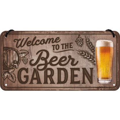 Nostalgic-Art Merchandising Schild Welcome to the Beer Garden 20 x 10 cm, Metall (20 x 10 cm)