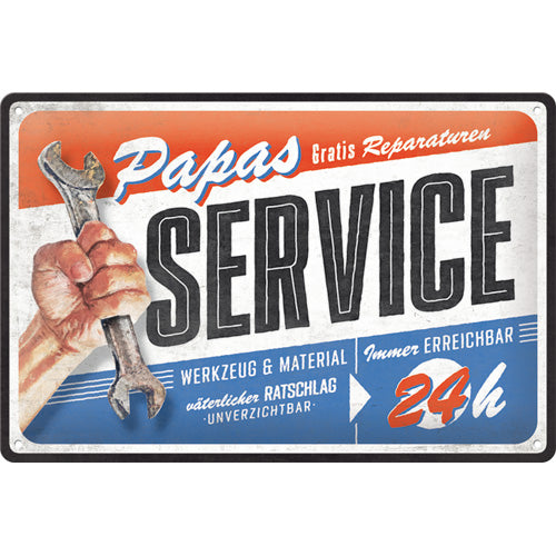 Blechschild "Papas Service" (20 x 30 cm)