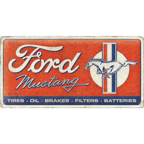 Blechschild "Ford Mustang" (25 x 50 cm)